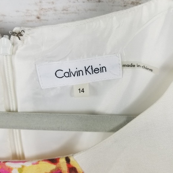 Calvin Klein linen blend watercolor sheath dress - Picture 6 of 7